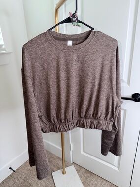 113. Lululemon Soft Jersey Relaxed Crewneck Heathered Espresso/Taupetastic